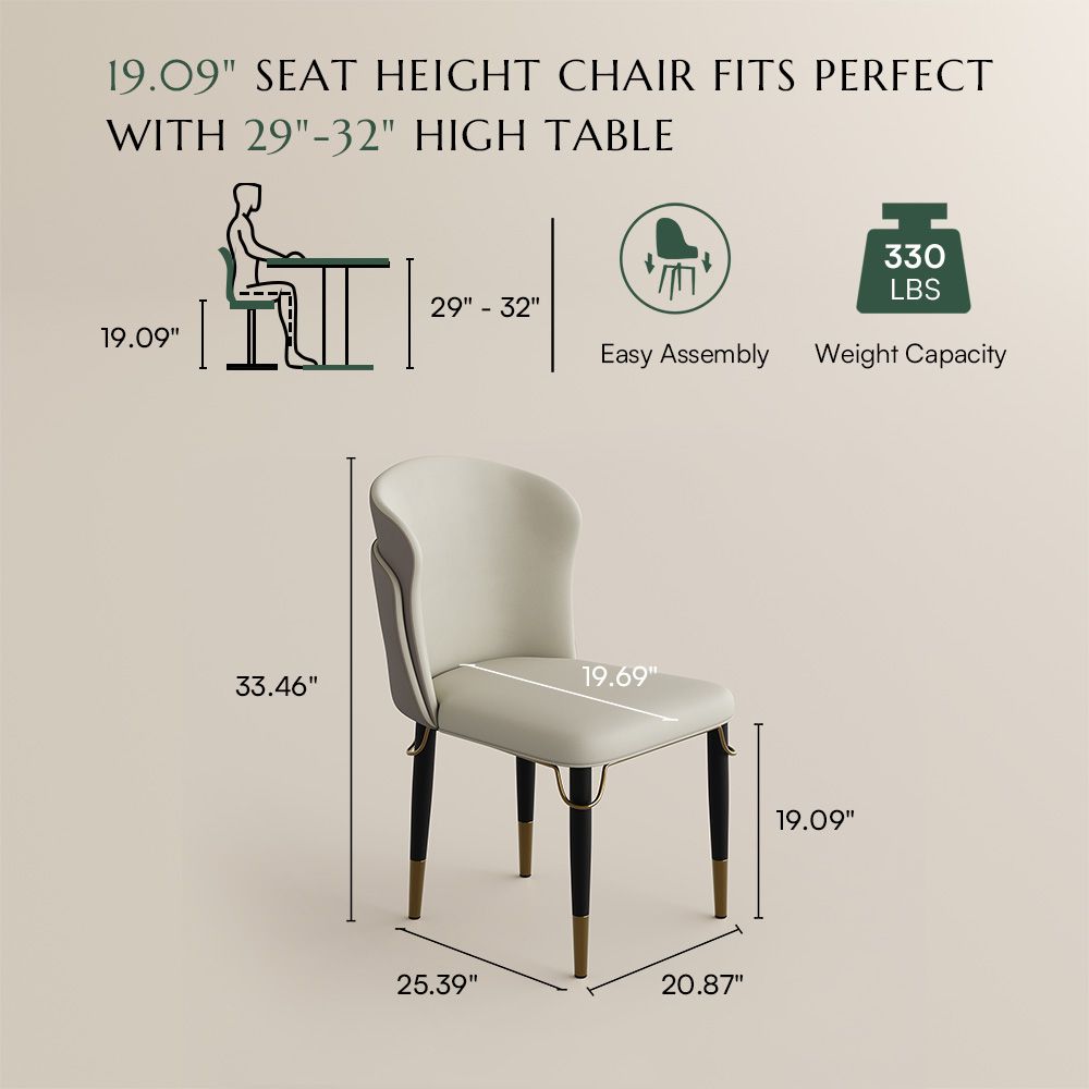 Easy Assembly Gray & Beige PU Leather Dining Chairs