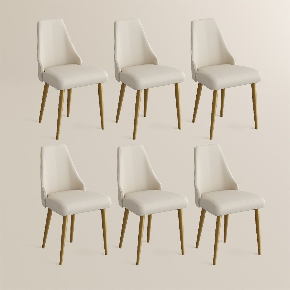 Easy Assembly Beige PU Leather Dining Chairs