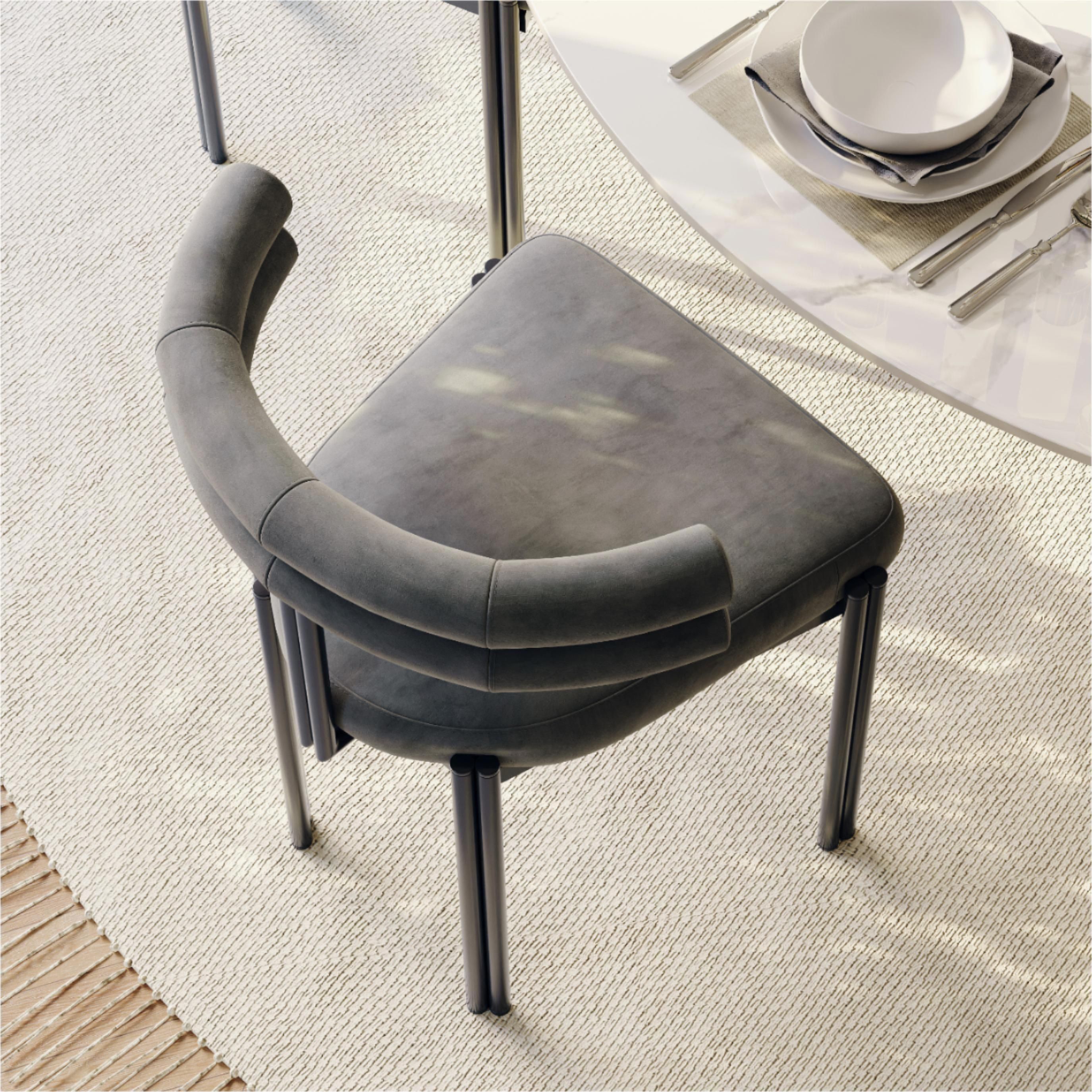Side Chair Gray Velvet Dining Chairs