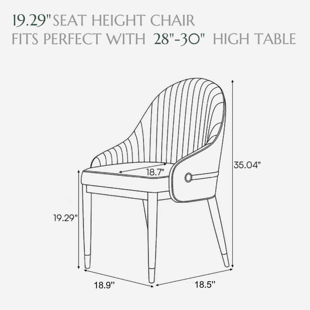 Two-Tone Upholstery Beige & Gray PU Leather & Cotton Linen Dining Chairs