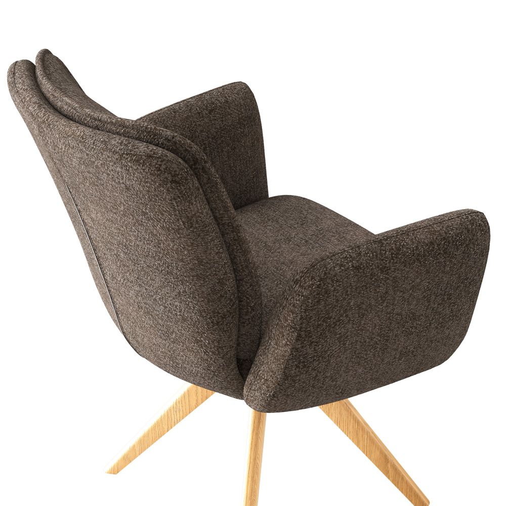 Easy Assembly Brown & wood color Chenille Dining Chairs