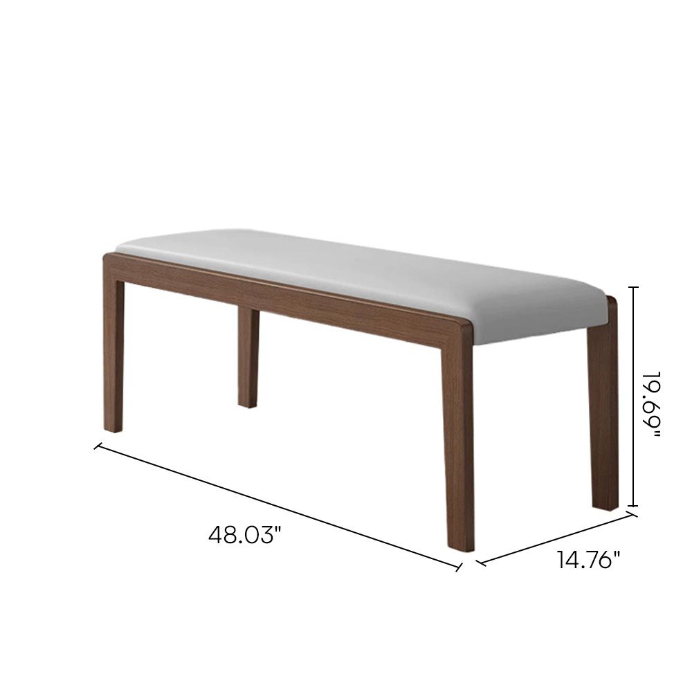 PU Leather Light Gray & Walnut PU Leather Dining Chairs