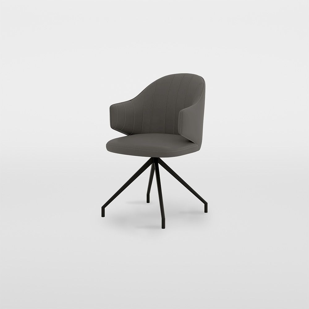 Dark Gray PU Leather Dining Chairs