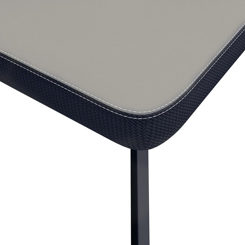 Leather Navy Blue & Light Gray PU Leather Dining Chairs