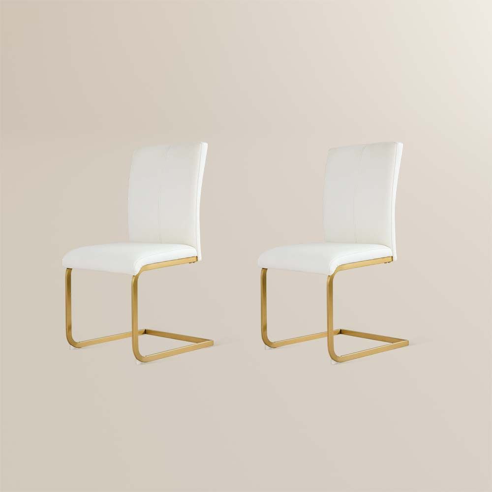 PU Leather White PU Leather Dining Chairs