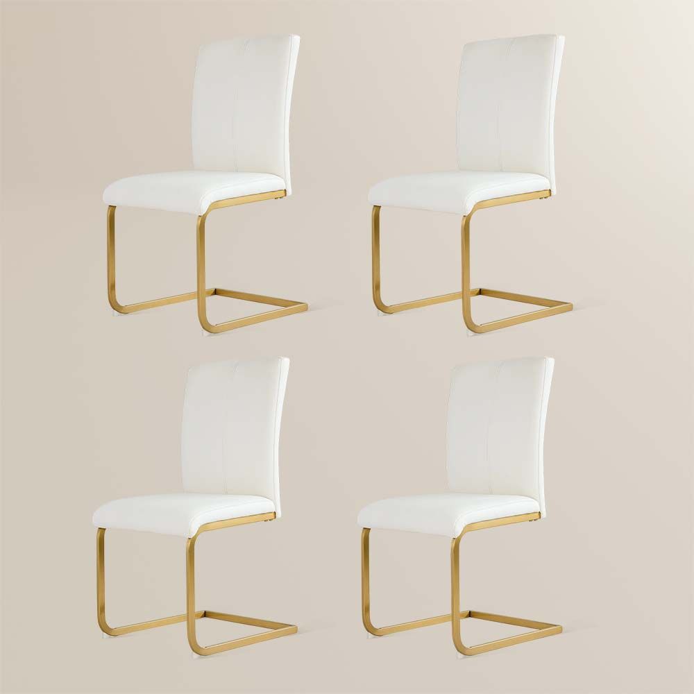 PU Leather White PU Leather Dining Chairs