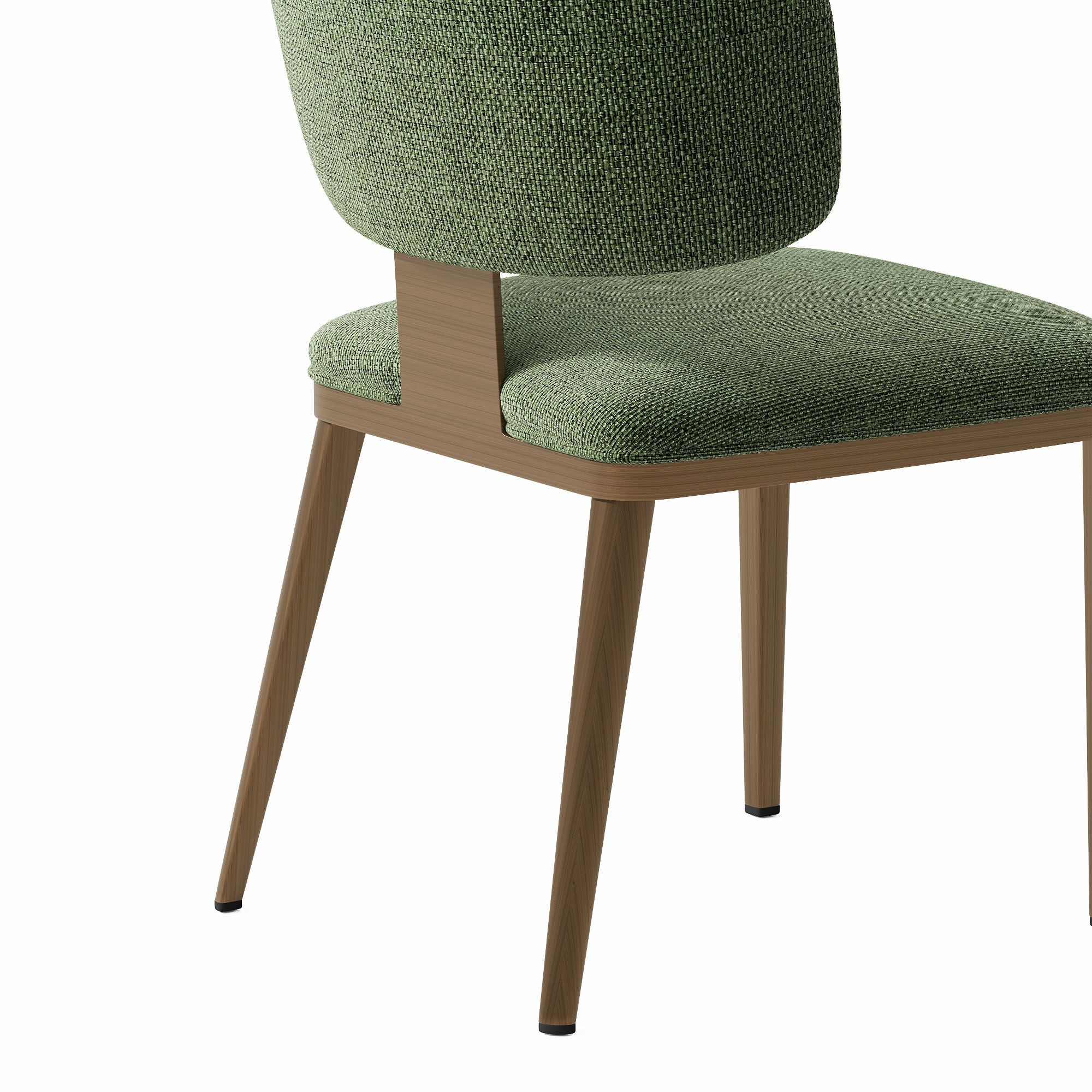Green & Bronze Cotton Linen Dining Chairs