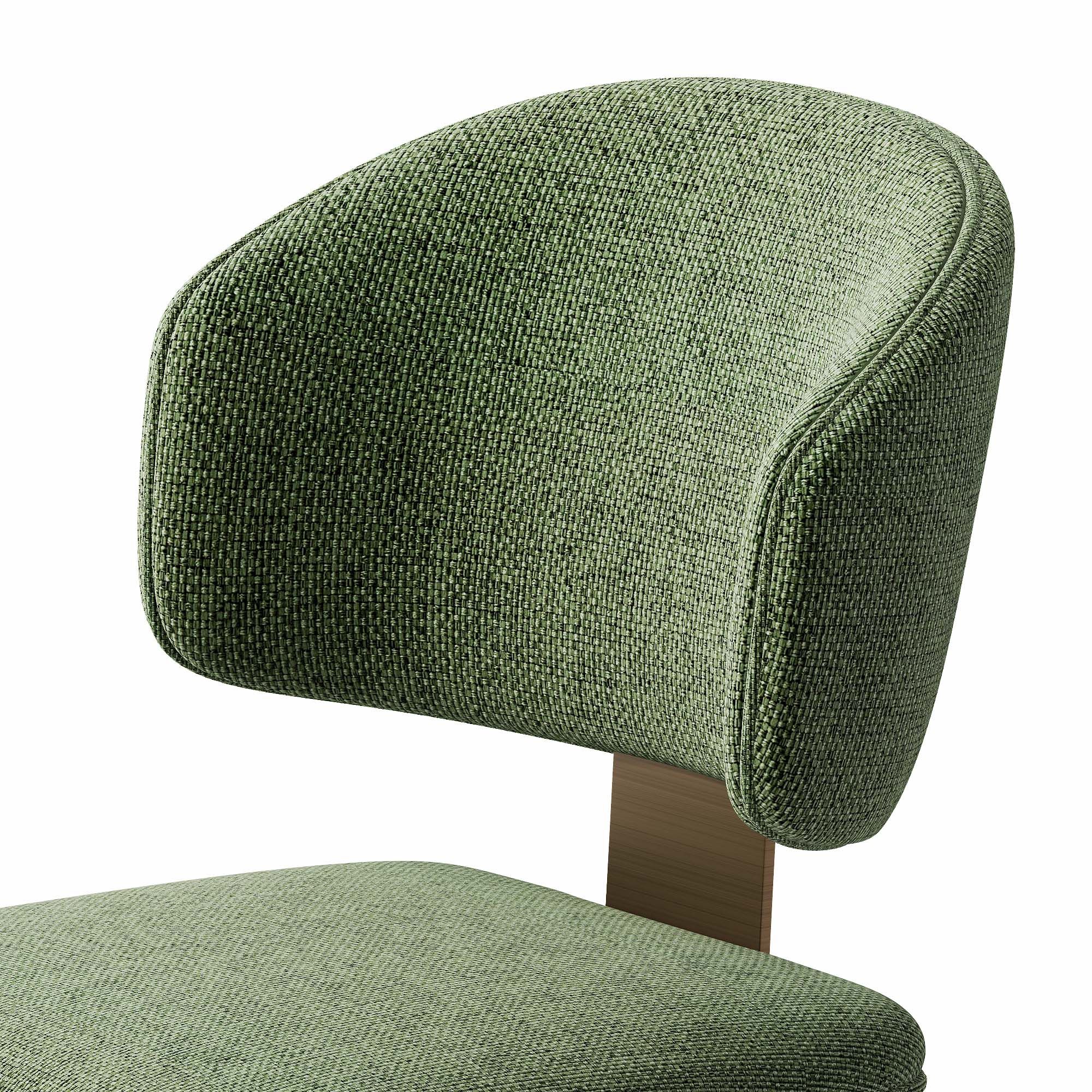 Green & Bronze Cotton Linen Dining Chairs