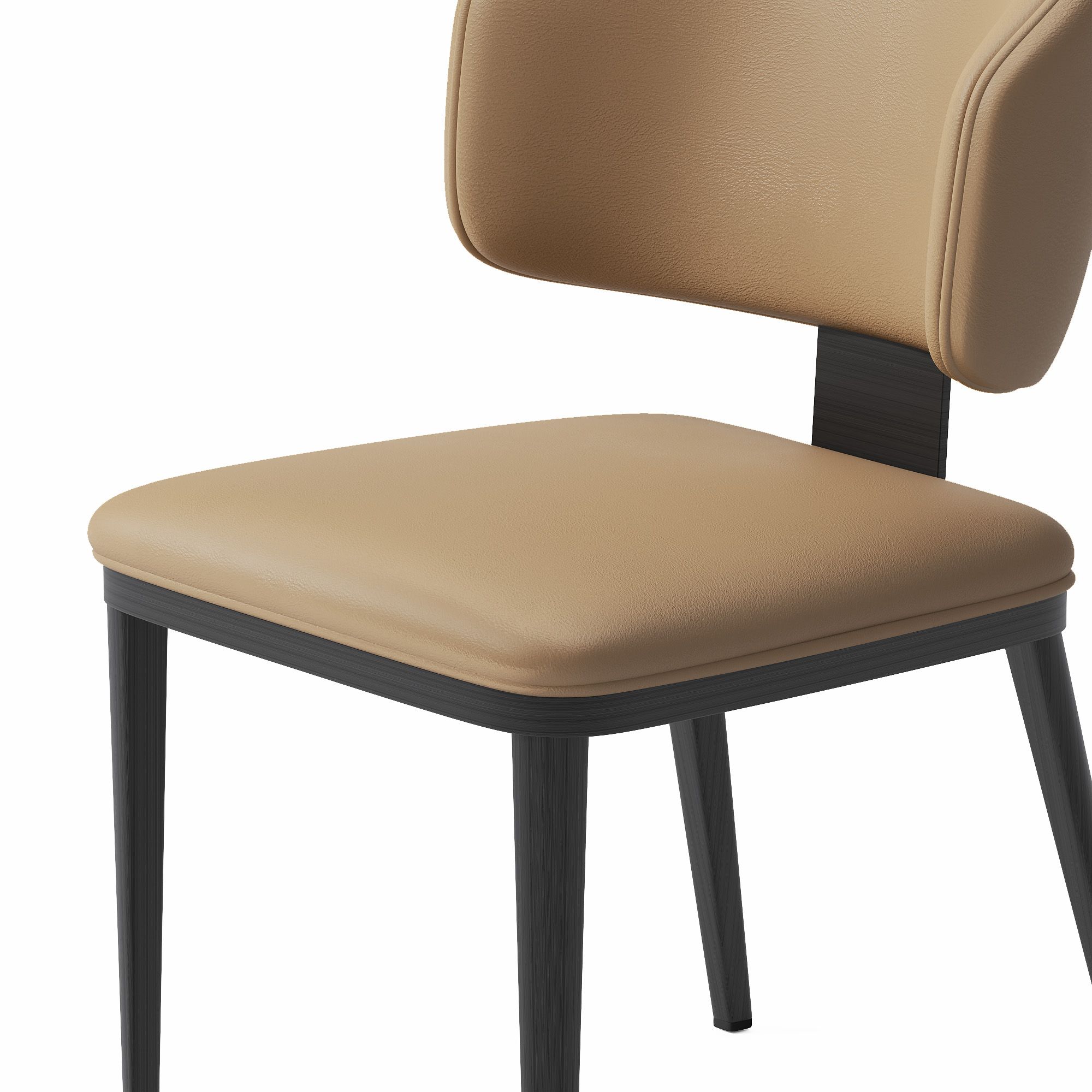 PU Leather Brown & Black PU Leather Dining Chairs