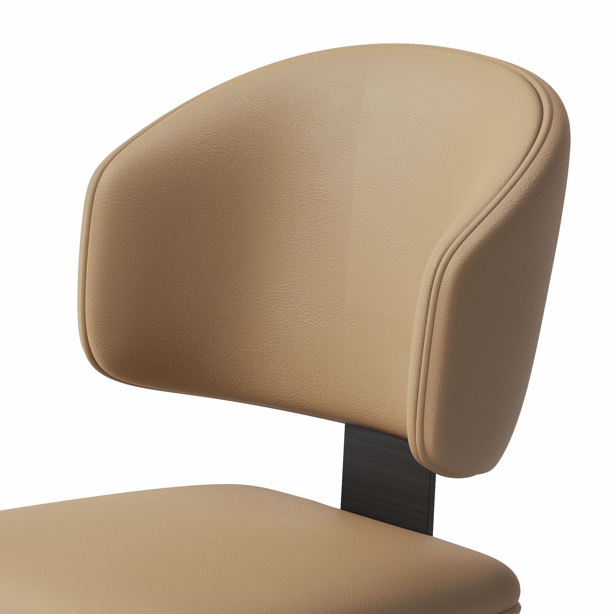 Carbon Steel Brown & Black PU Leather Dining Chairs