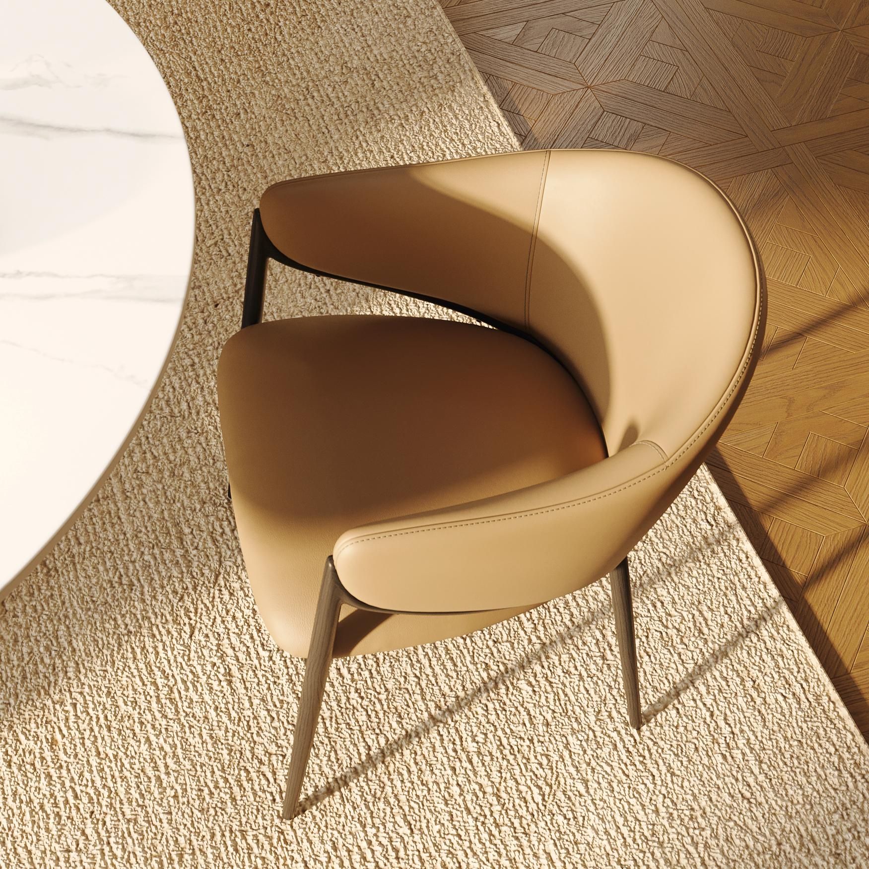 Brown & Black PU Leather Dining Chairs