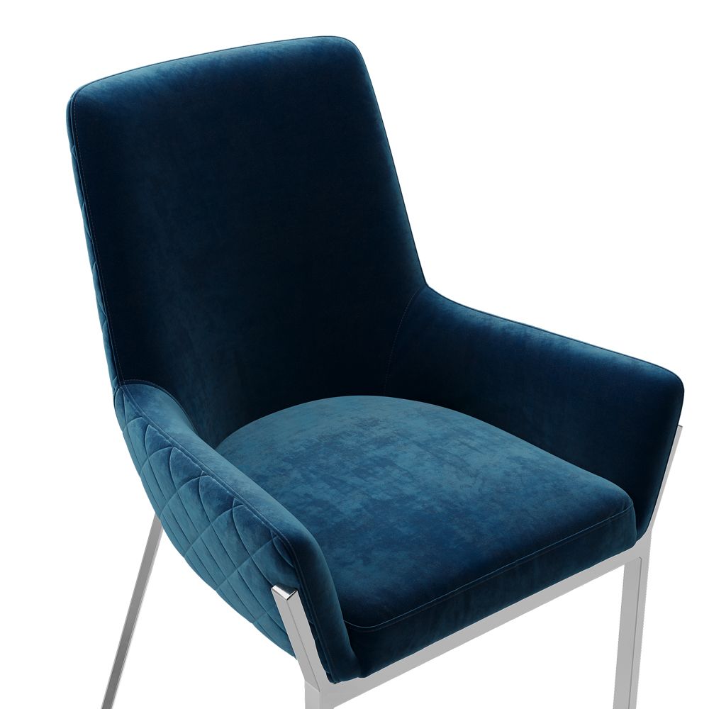 Green Blue & Silver Flannel Dining Chairs