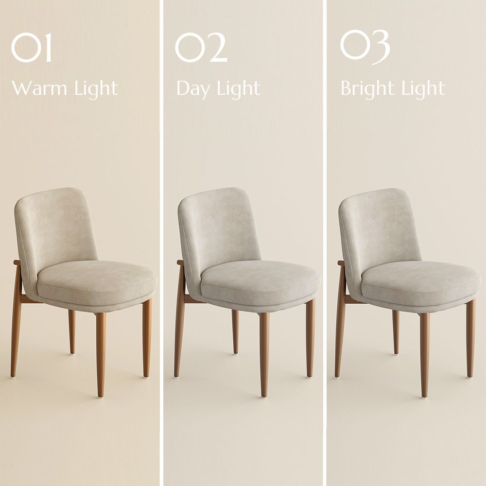 Beige & Bronze Cotton Linen Dining Chairs