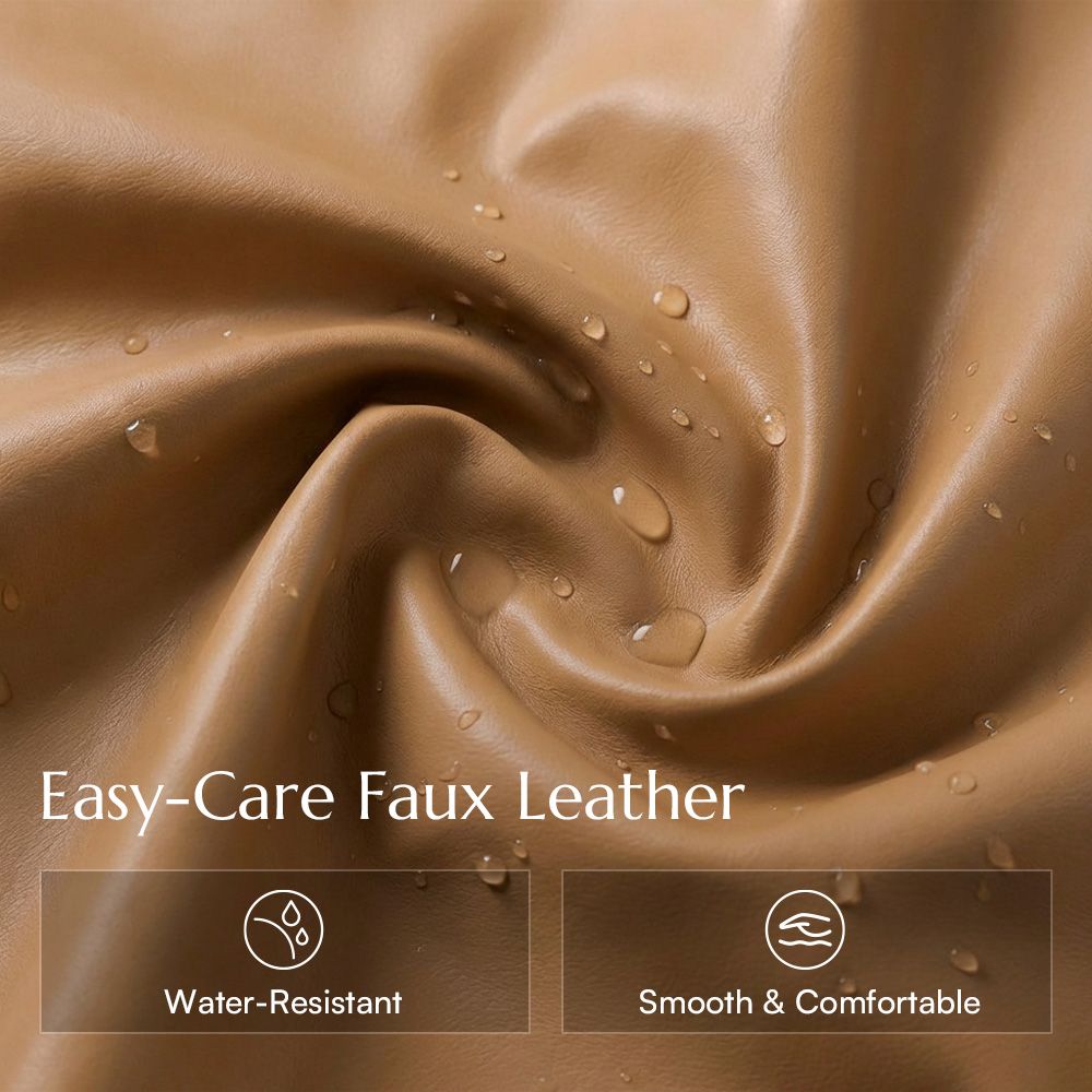 Side Chair Brown & Black PU Leather Dining Chairs