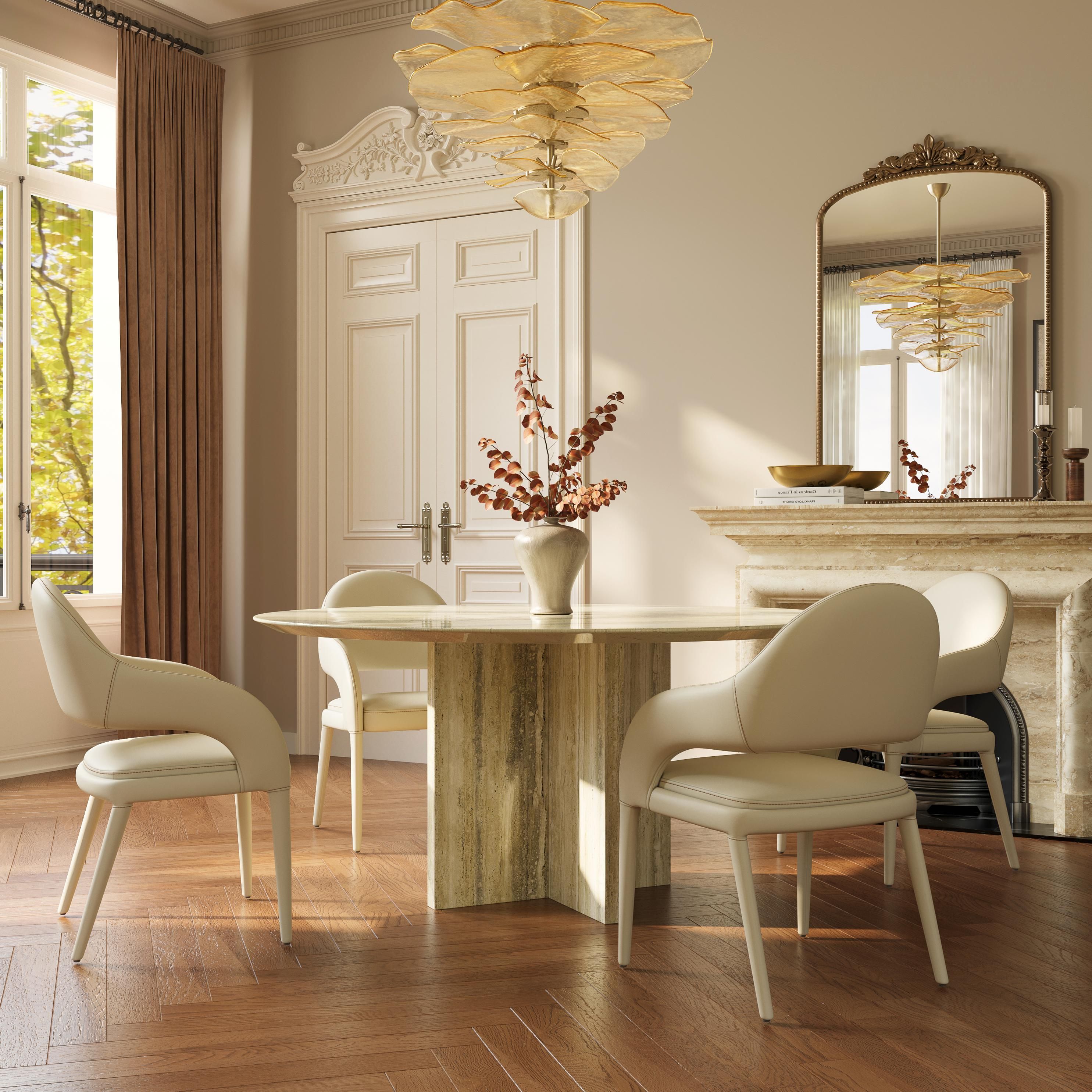 Fully Assembled Beige PU Leather Dining Chairs