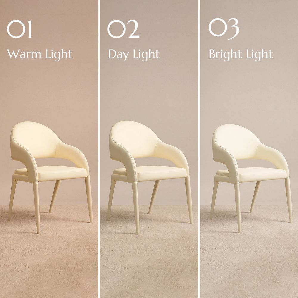 PU Leather Beige PU Leather Dining Chairs