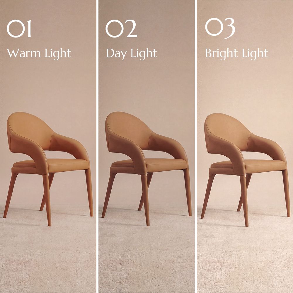 PU Leather Brown PU Leather Dining Chairs