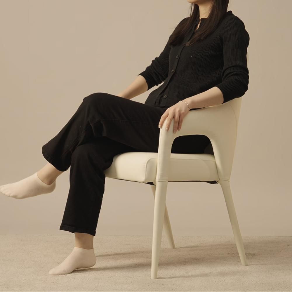 Brown Beige PU Leather Dining Chairs