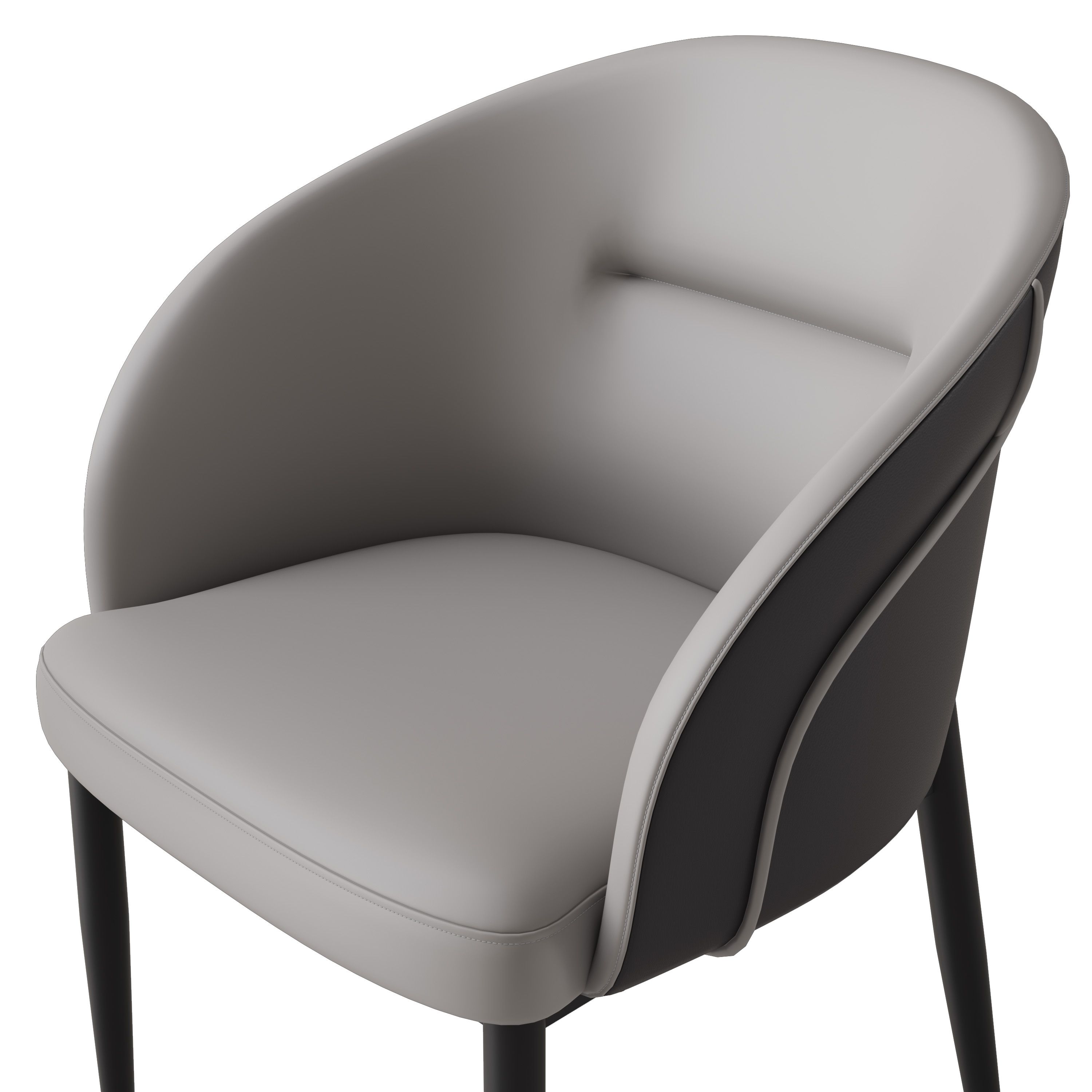 Gray Light Gray & Gray PU Leather Dining Chairs