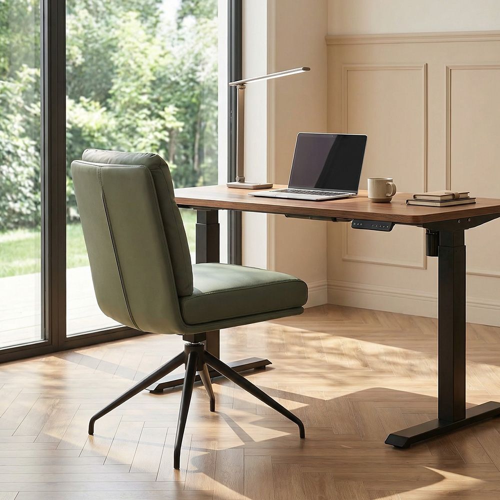 Green Green PU Leather Dining Chairs