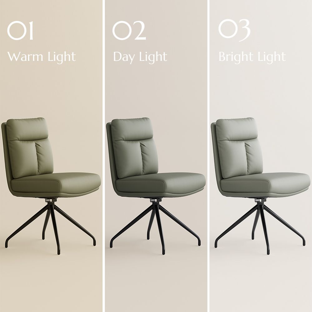 Green Green PU Leather Dining Chairs