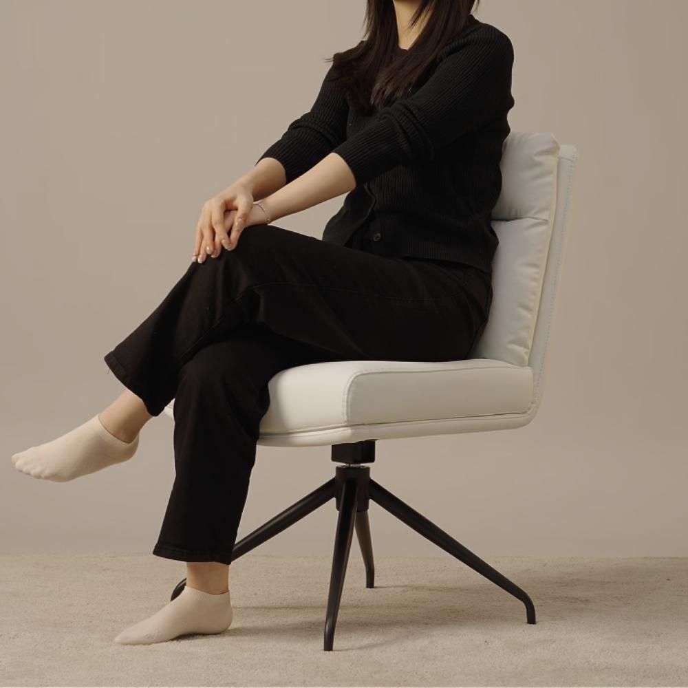 Stainless Steel White PU Leather Dining Chairs