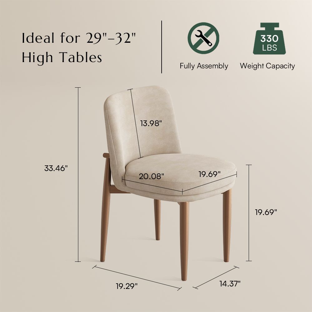 Beige Beige & Bronze Cotton Linen Dining Chairs
