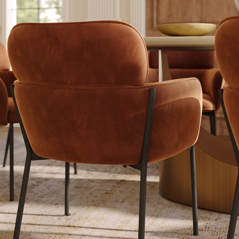 Brown Velvet Dining Chairs