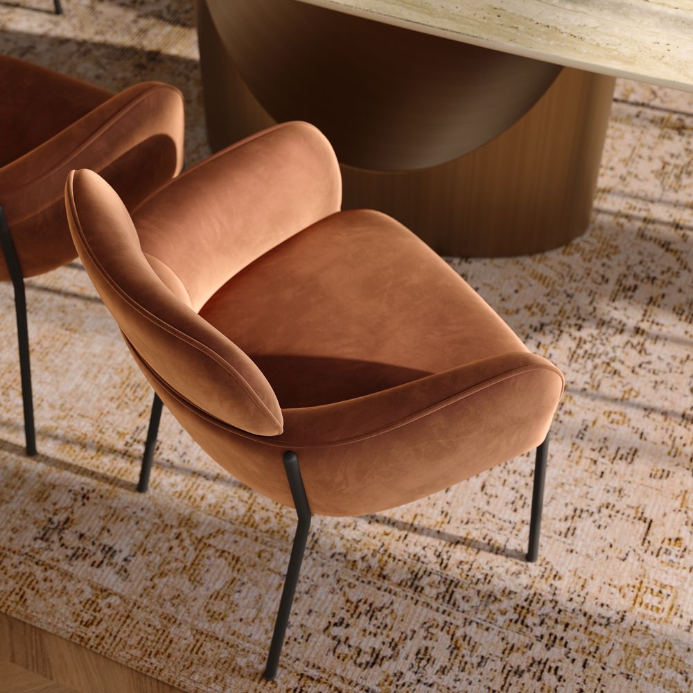 Brown Velvet Dining Chairs
