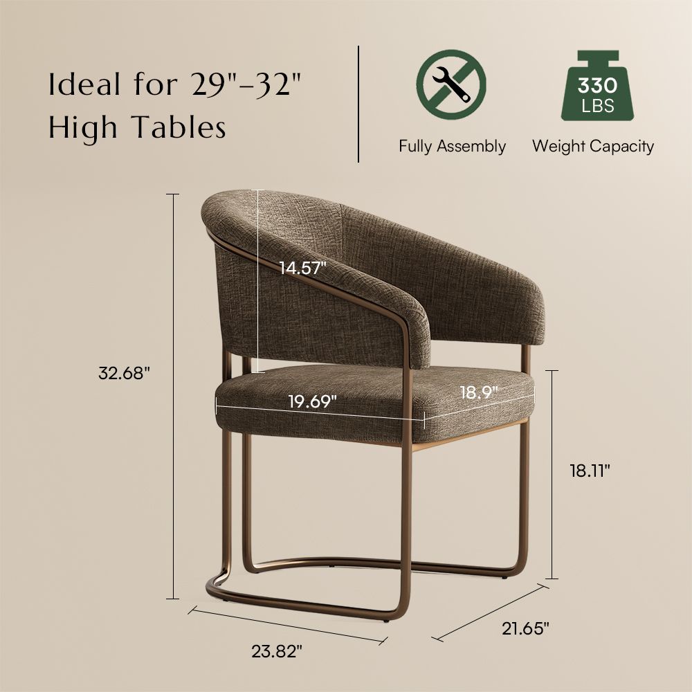 Khaki & Bronze Dining Chairs