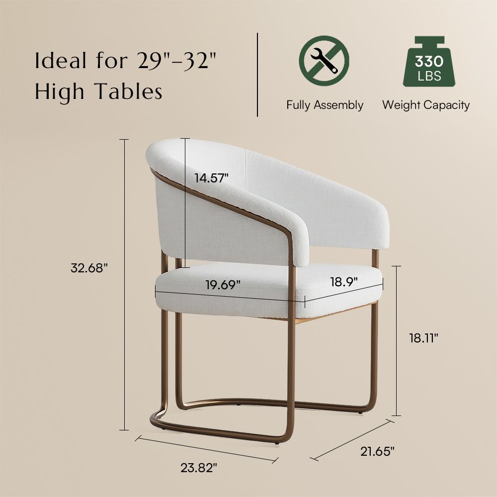 White & Bronze Dining Chairs