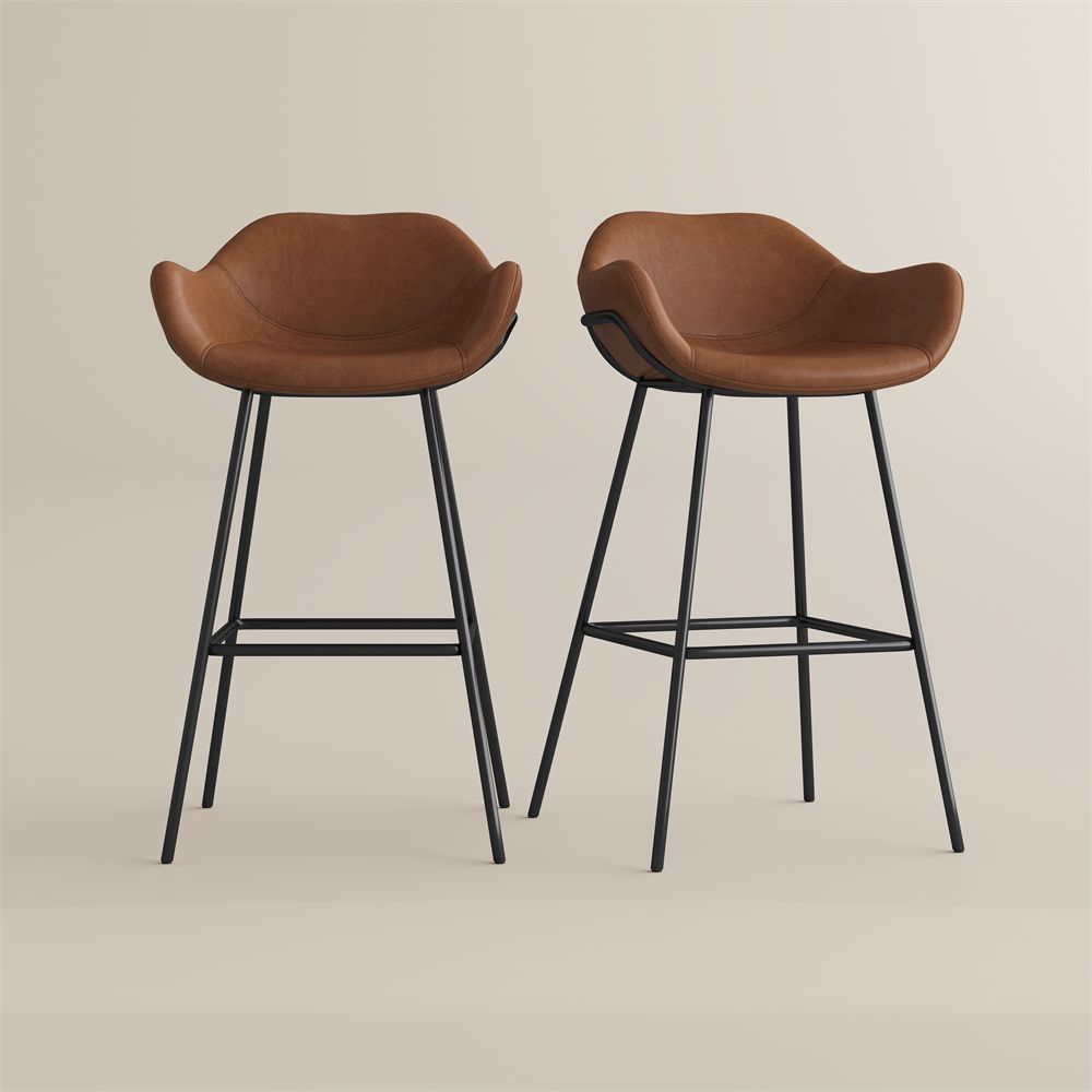 Black Brown PU Leather Bar Stools & Counter Stools
