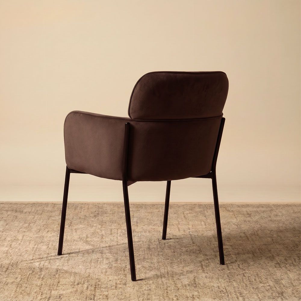 Upholstered Gray Velvet Dining Chairs