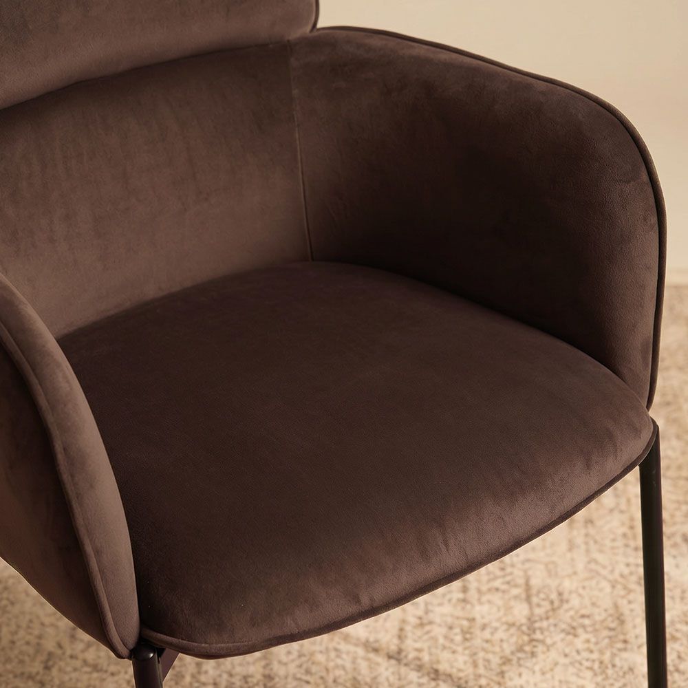 Mid Century Modern Gray Velvet Dining Chairs