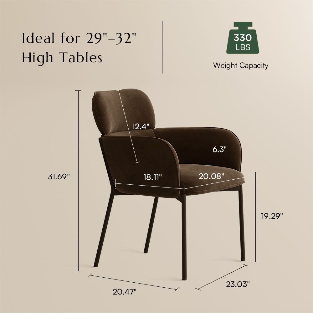 Modern Gray Velvet Dining Chairs