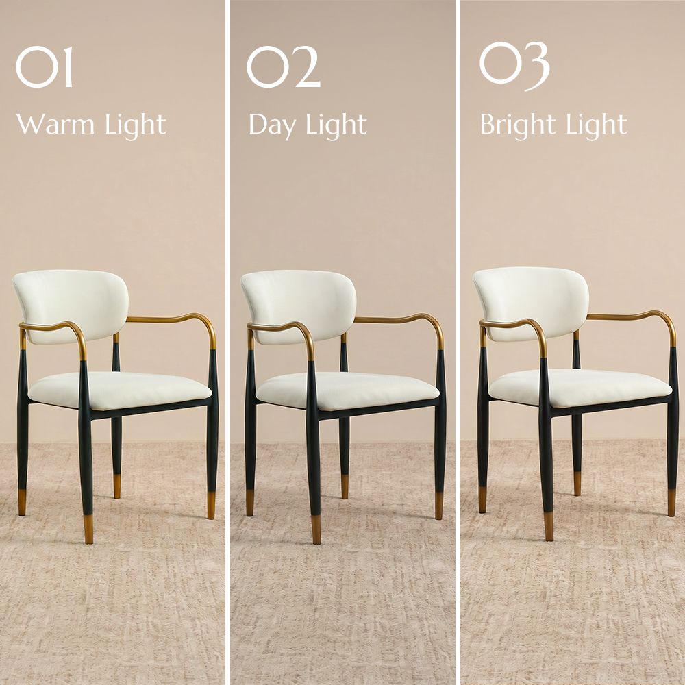 Modern Luxury Beige & Black Cotton Linen Dining Chairs