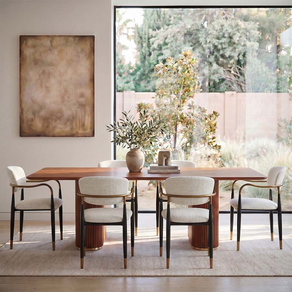 Living Room Walnut Color MDF Dining Tables