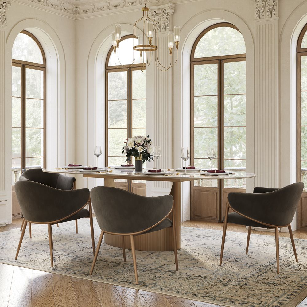 Gray PU Leather Dining Chairs