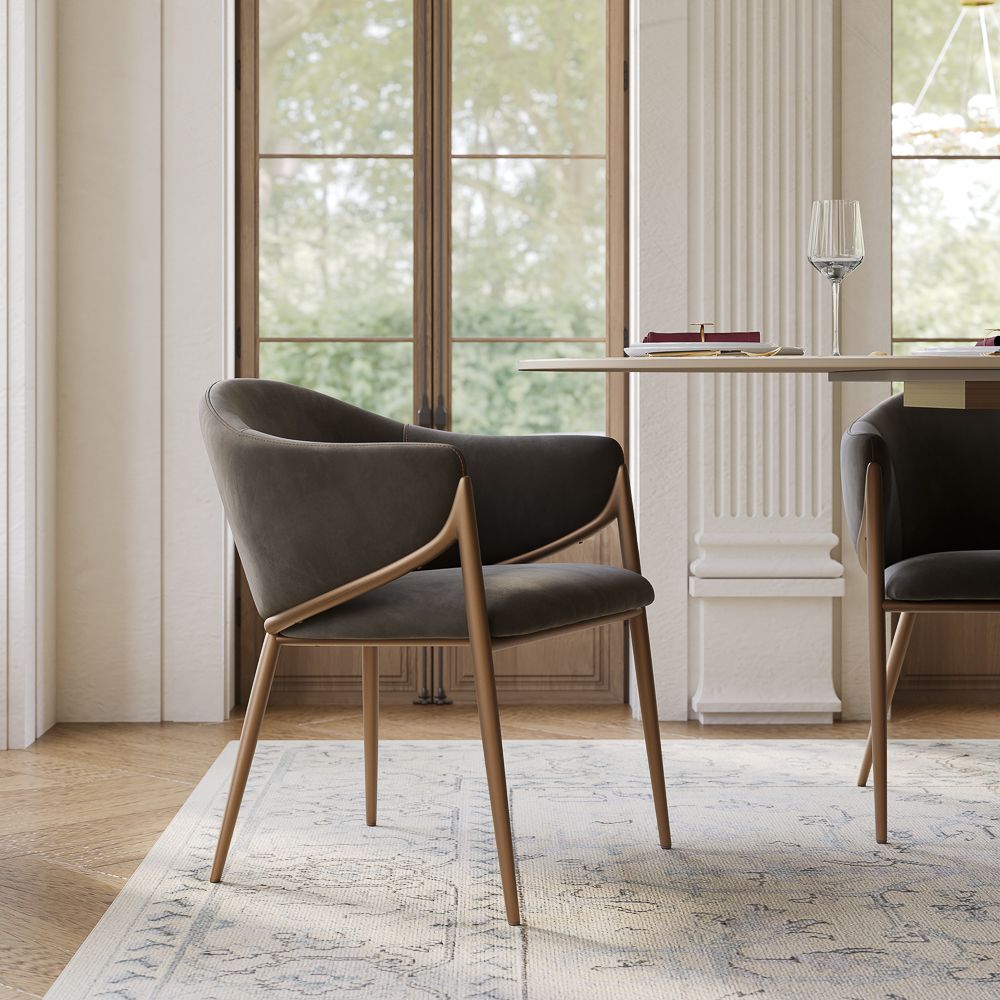 Gray PU Leather Dining Chairs