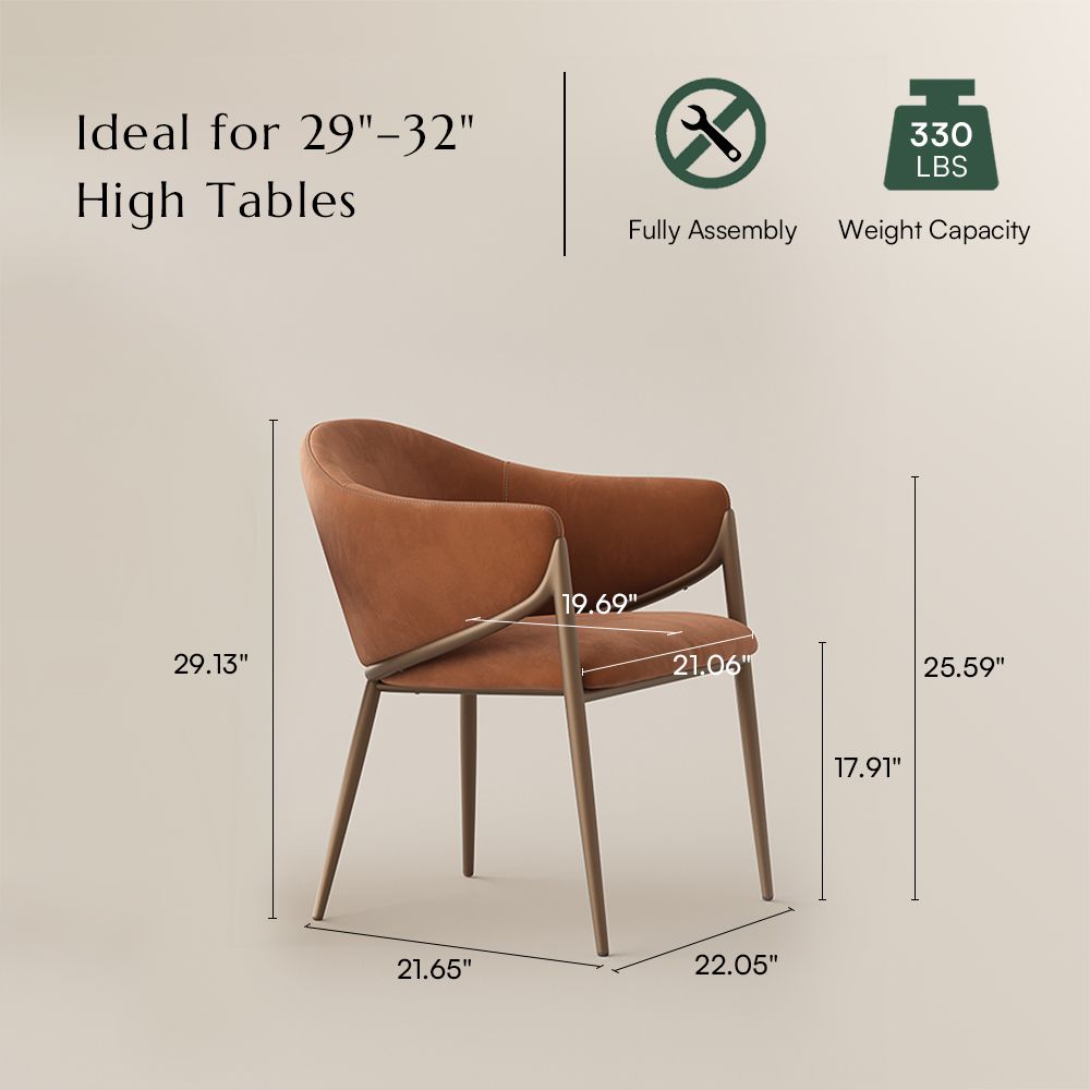 Brown & Bronze PU Leather Dining Chairs