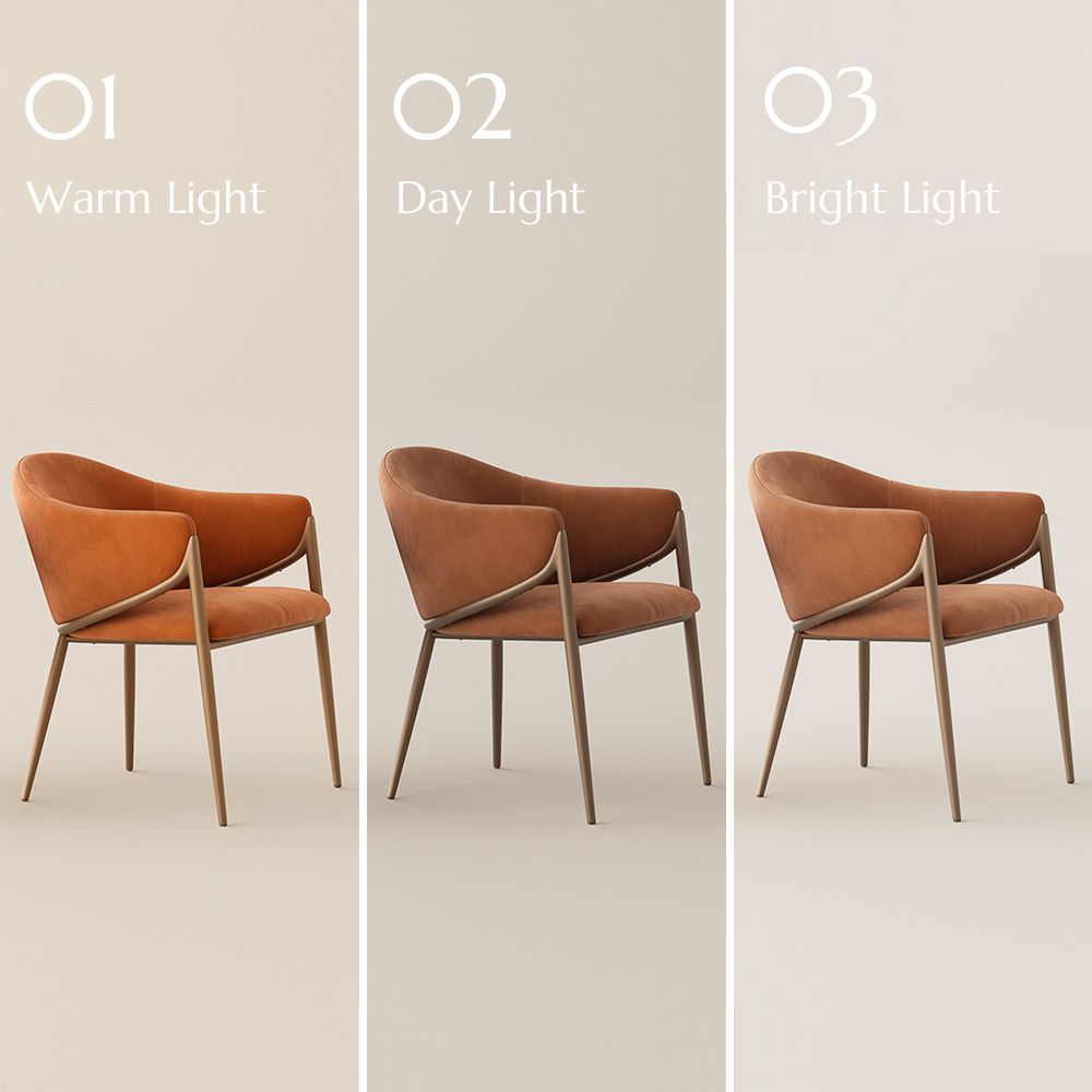 Brown & Bronze PU Leather Dining Chairs