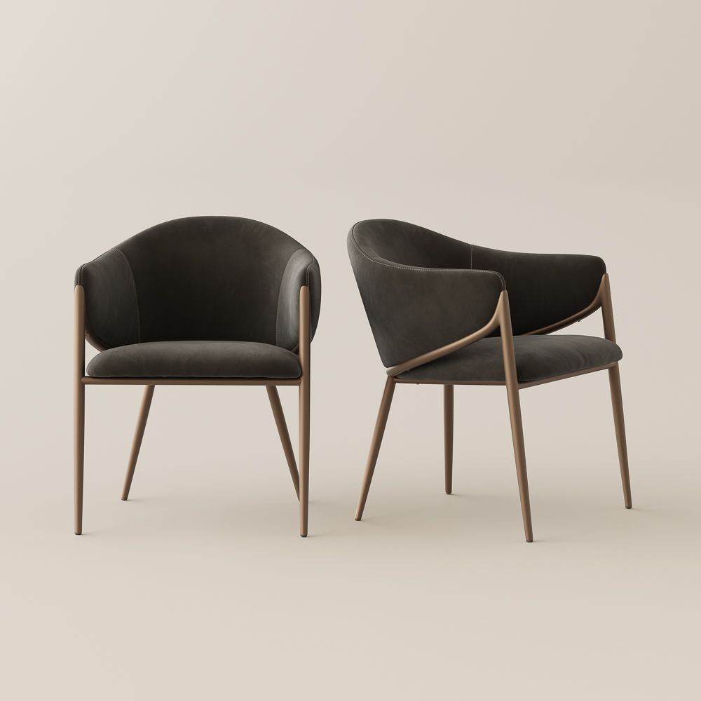 Gray PU Leather Dining Chairs