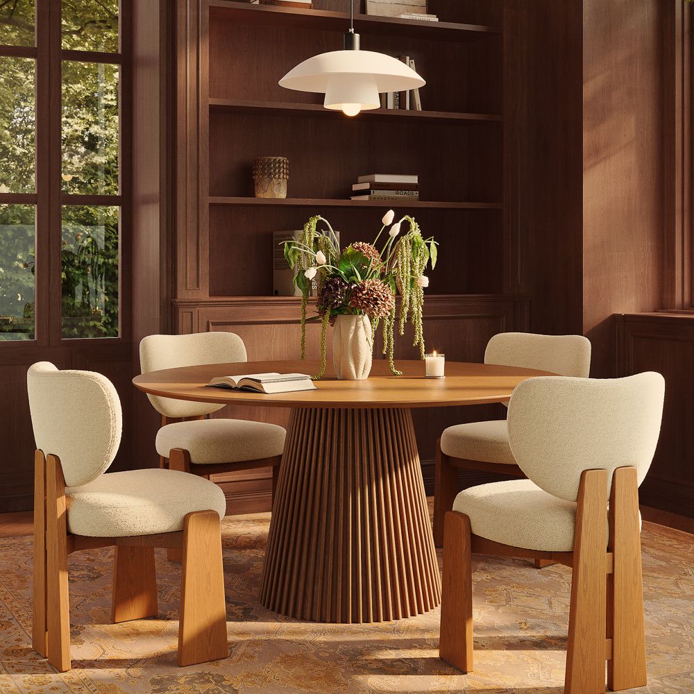 Bouclé Beige Bouclé Dining Chairs