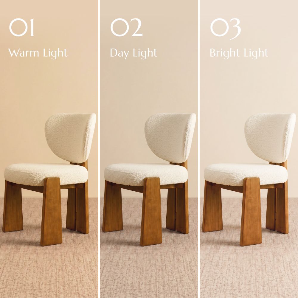 Upholstered Beige Bouclé Dining Chairs
