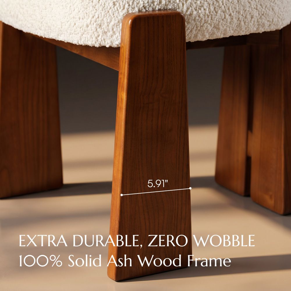 Modern Minimalist Beige Bouclé Dining Chairs