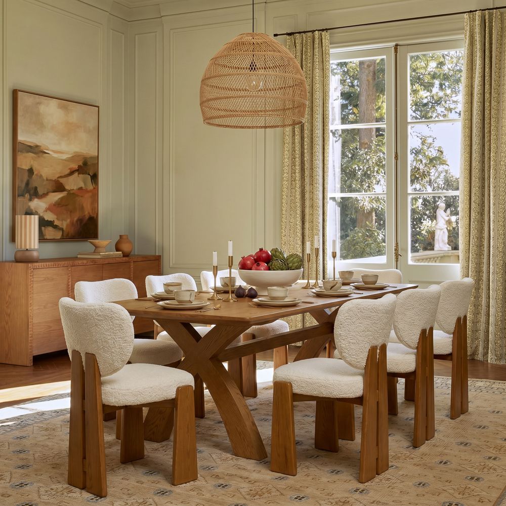 Modern Luxury Beige Bouclé Dining Chairs