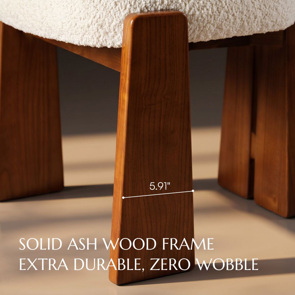 Fully Assembled Beige Bouclé Dining Chairs