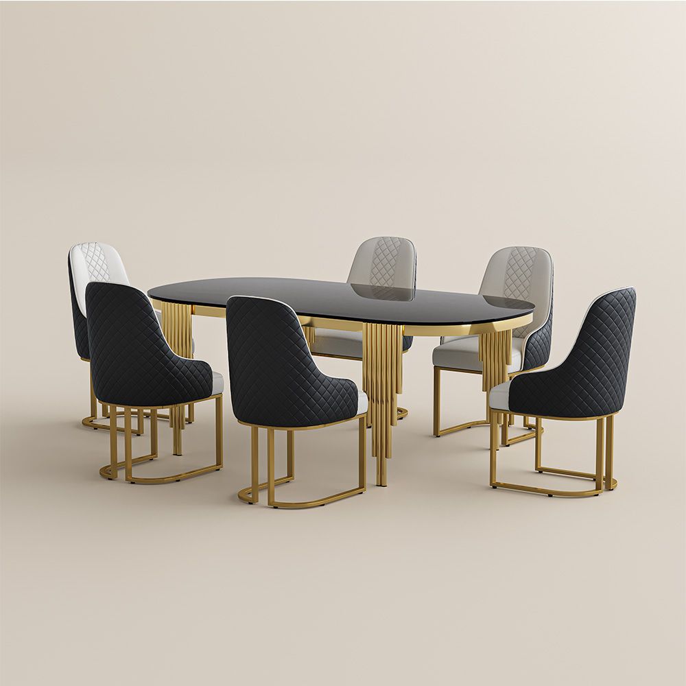 Black Tempered Glass Dining Room Set