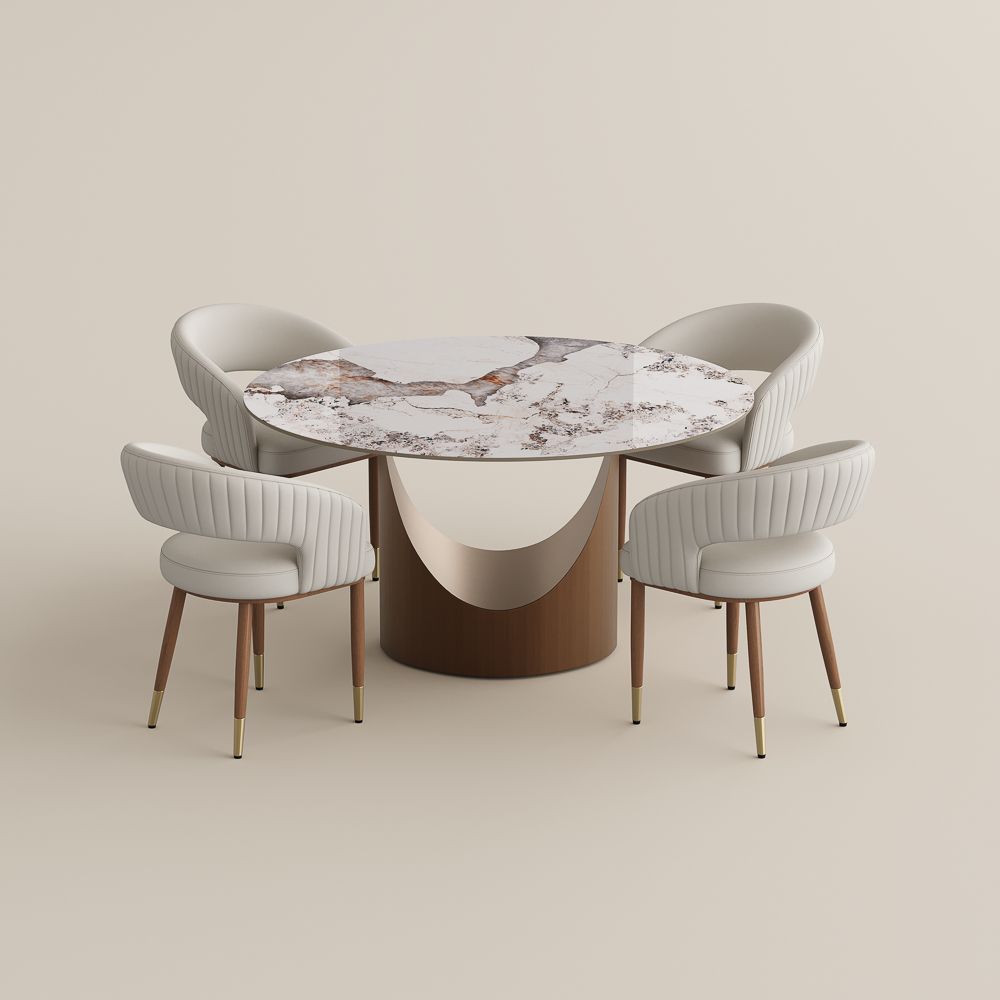 Sintered Stone Pandora Glossy Sintered Stone Dining Room Set