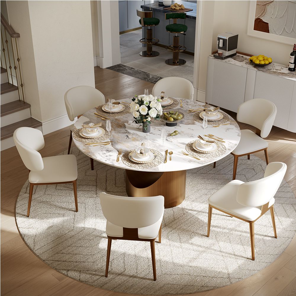 Sintered Stone Pandora Glossy Sintered Stone Dining Room Set